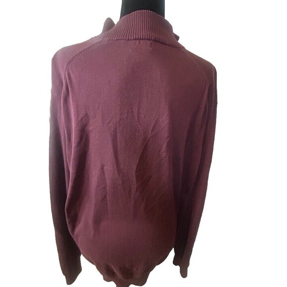 Mens Izod Burgundy Half zip Front Pull Over Sweater SZ-XL - Picture 3 of 5
